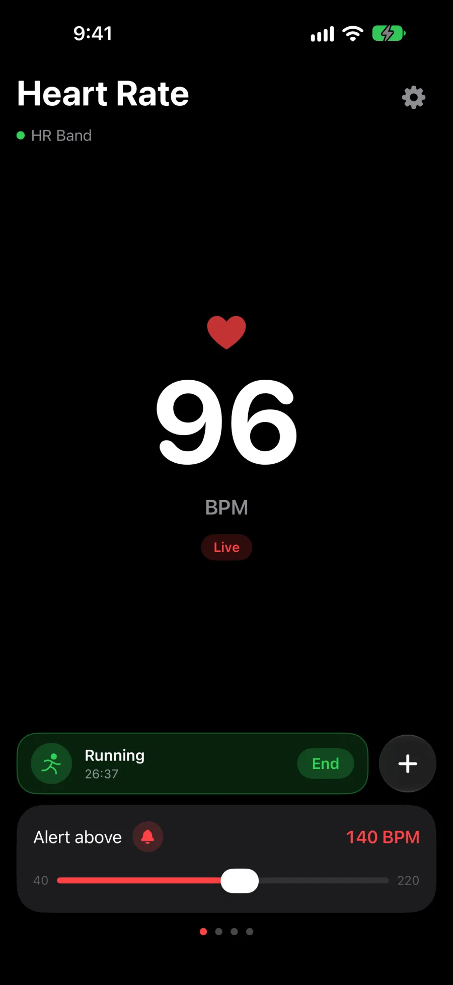 Alert slider in Heartpeak